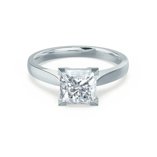 GARDENIA - Princess Natural Diamond 18k White Gold Solitaire