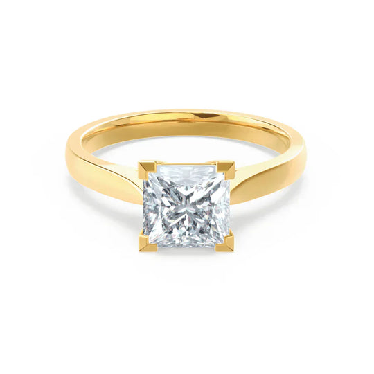 GARDENIA - Princess Natural Diamond 18k Yellow Gold Solitaire
