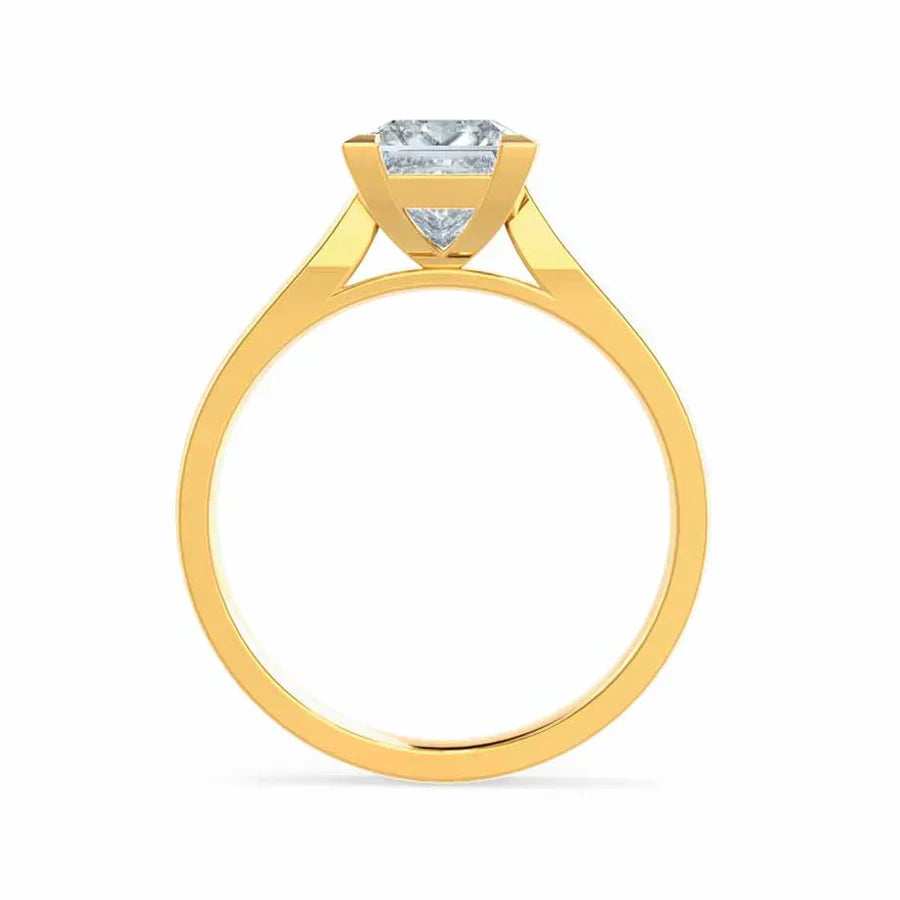 GARDENIA - Princess Natural Diamond 18k Yellow Gold Solitaire