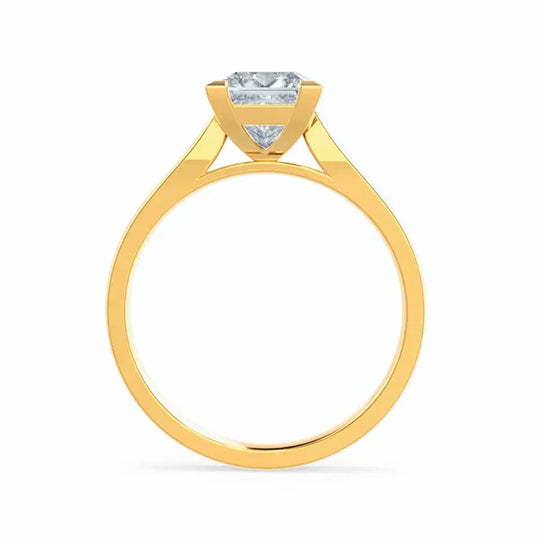 GARDENIA - Princess Natural Diamond 18k Yellow Gold Solitaire