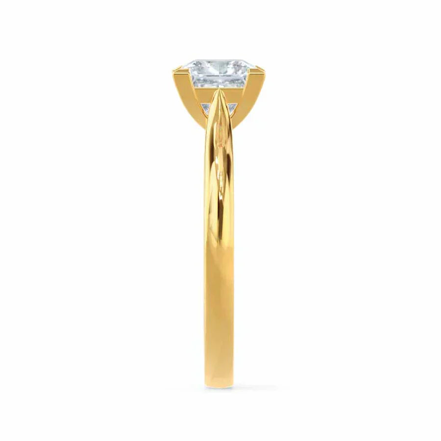 GARDENIA - Princess Natural Diamond 18k Yellow Gold Solitaire