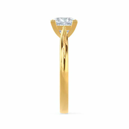 GARDENIA - Princess Natural Diamond 18k Yellow Gold Solitaire