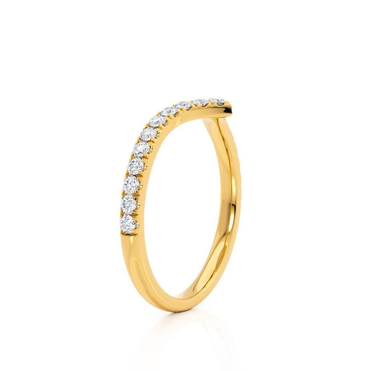 VEGA — Wishbone Pavé Eternity Wedding Band in 18k Yellow Gold