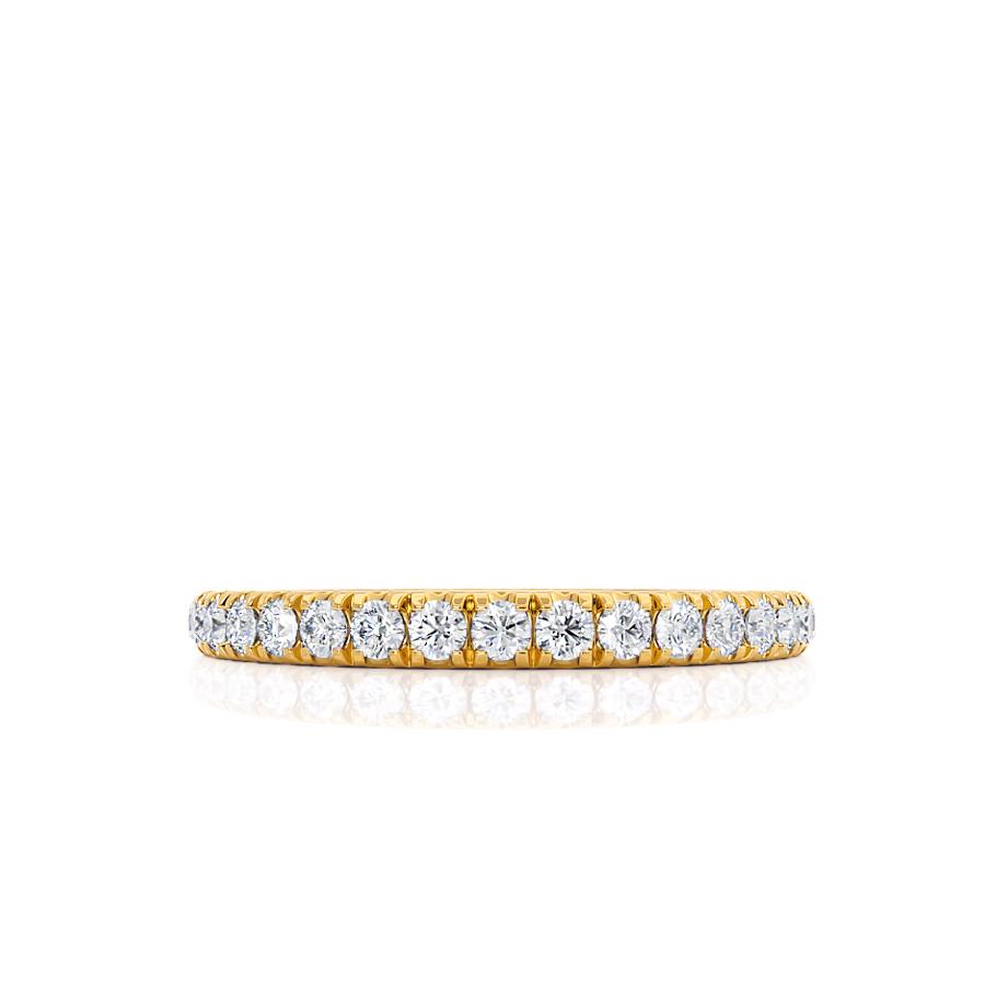 LUNA — Dainty Micro Pavé Eternity Wedding Band in 18k Yellow Gold