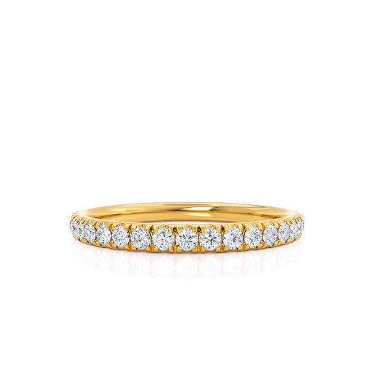 LUNA — Dainty Micro Pavé Eternity Wedding Band in 18k Yellow Gold