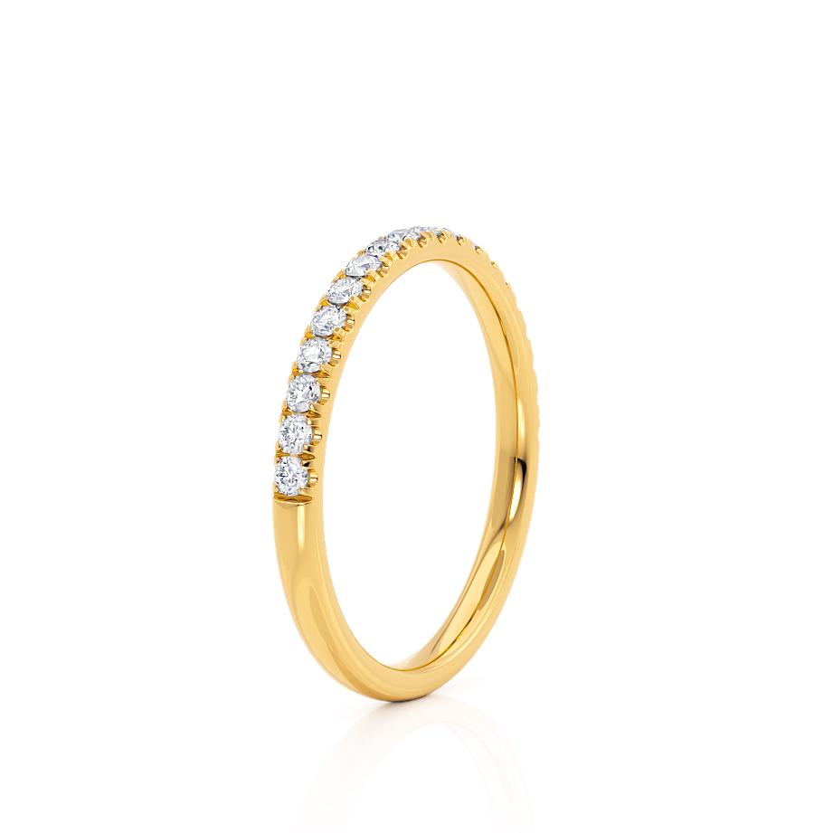 LUNA — Dainty Micro Pavé Eternity Wedding Band in 18k Yellow Gold