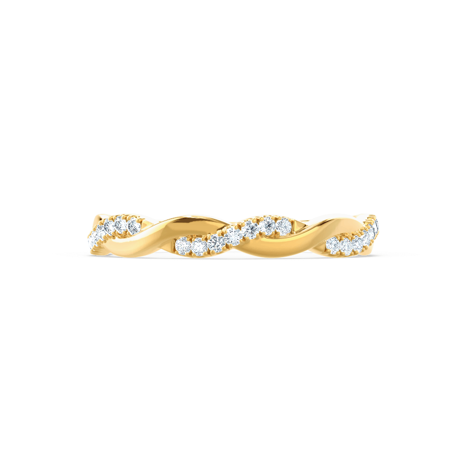 ORBIT — Twist Pavé Eternity Wedding Band in 18k Yellow Gold