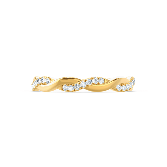 ORBIT — Twist Pavé Eternity Wedding Band in 18k Yellow Gold