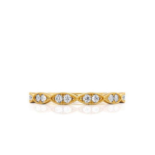 LYRA — Marquise Milgrain Eternity Wedding Band in 18k Yellow Gold