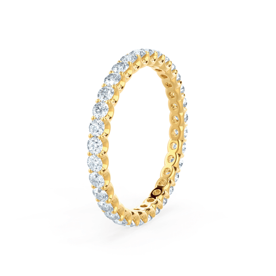 NOVA — Brilliant Round Pavé Eternity Wedding Band in 18k Yellow Gold