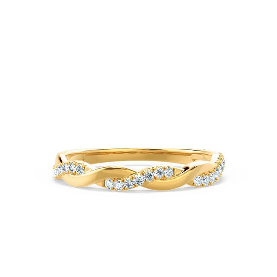 ORBIT — Twist Pavé Eternity Wedding Band in 18k Yellow Gold