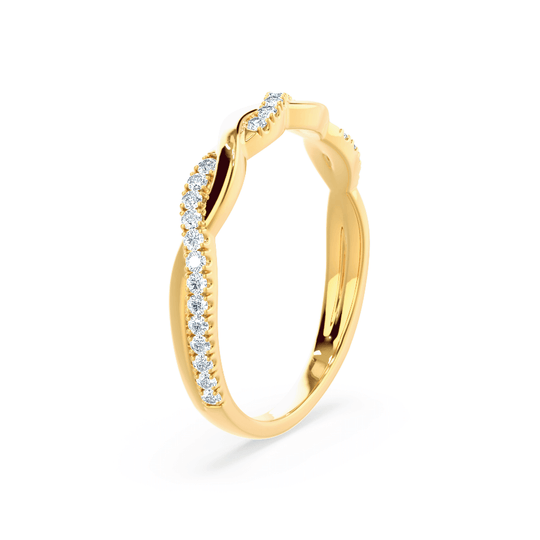ORBIT — Twist Pavé Eternity Wedding Band in 18k Yellow Gold