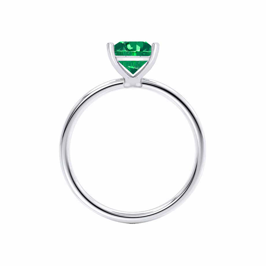 ORCHID – Princess-Cut Lab-Grown Emerald Petite Solitaire Ring in 950 Platinum