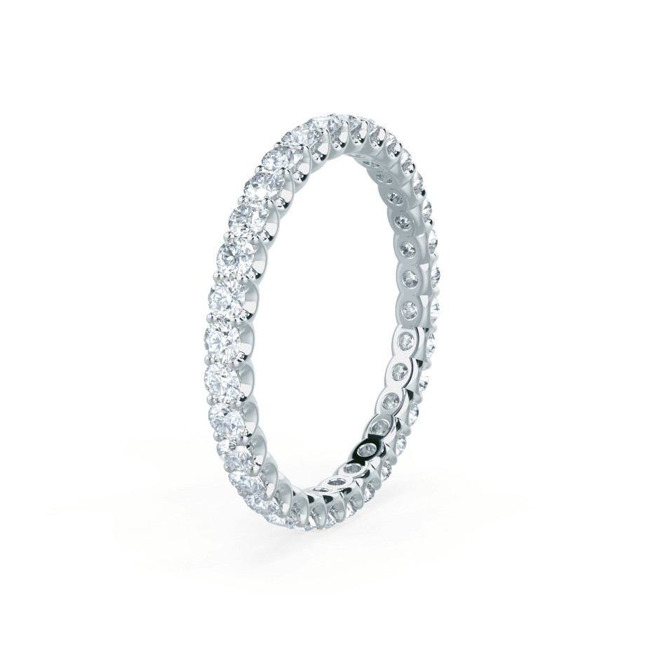 NOVA — Brilliant Round Pavé Eternity Wedding Band in 18k White Gold