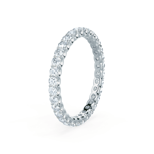 NOVA — Brilliant Round Pavé Eternity Wedding Band in 18k White Gold