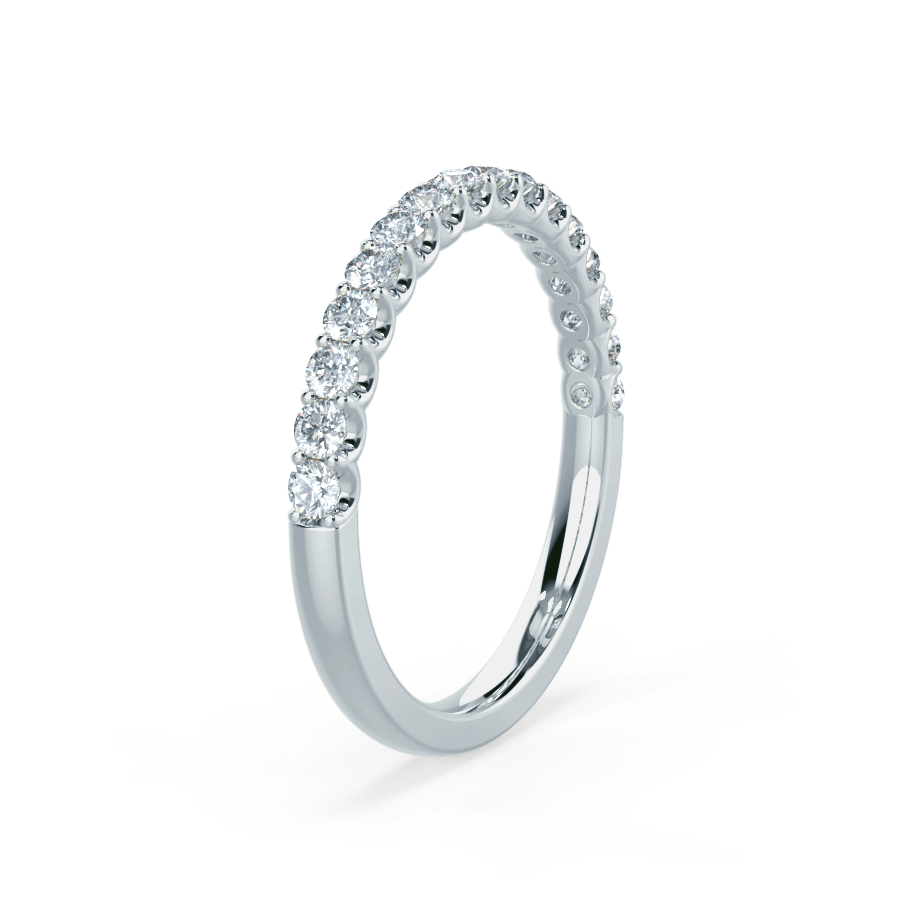 NOVA — Brilliant Round Pavé Eternity Wedding Band in 18k White Gold