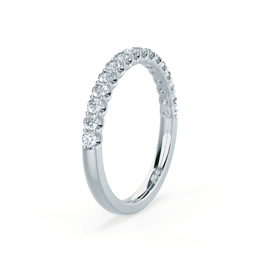NOVA — Brilliant Round Pavé Eternity Wedding Band in 18k White Gold