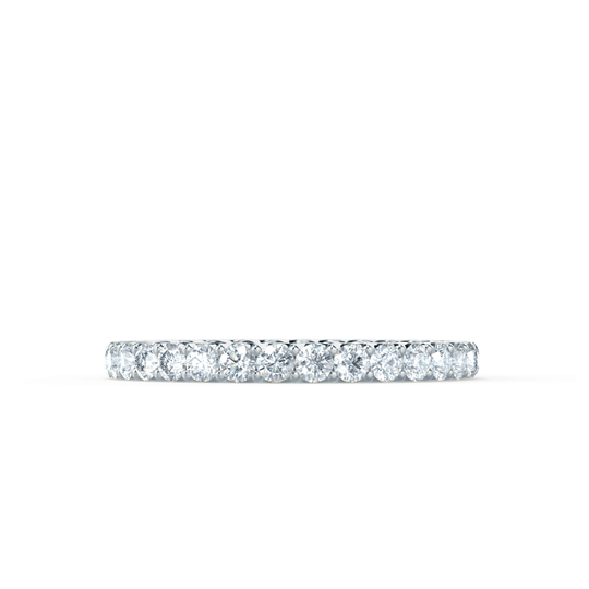 NOVA — Brilliant Round Pavé Eternity Wedding Band in 18k White Gold