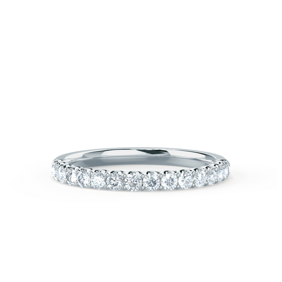 NOVA — Brilliant Round Pavé Eternity Wedding Band in 18k White Gold
