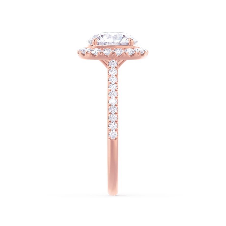 MAGNOLIA - Elongated Cushion Lab Diamond 18k Rose Gold Halo