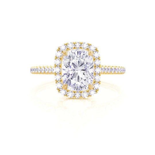 MAGNOLIA - Elongated Cushion Lab Diamond 18k Yellow Gold Halo