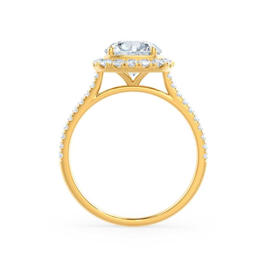 MAGNOLIA - Elongated Cushion Lab Diamond 18k Yellow Gold Halo