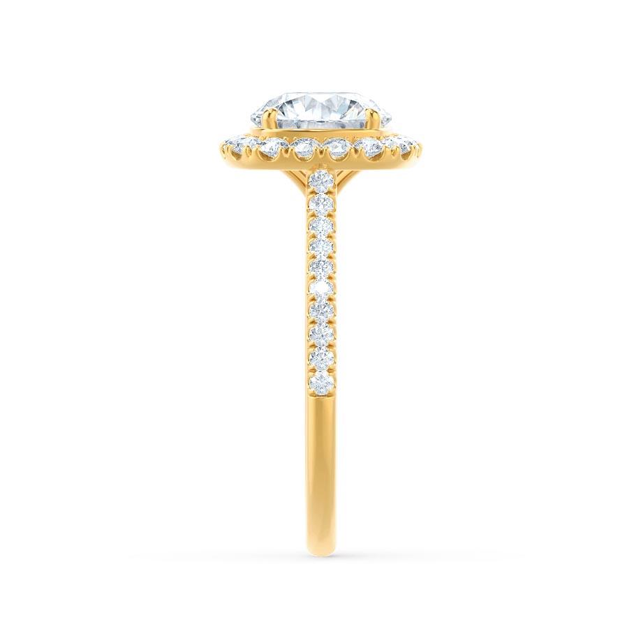 MAGNOLIA - Elongated Cushion Lab Diamond 18k Yellow Gold Halo
