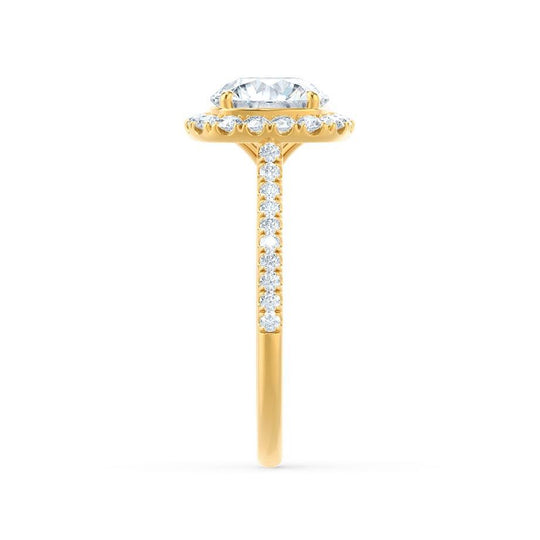 MAGNOLIA - Elongated Cushion Lab Diamond 18k Yellow Gold Halo