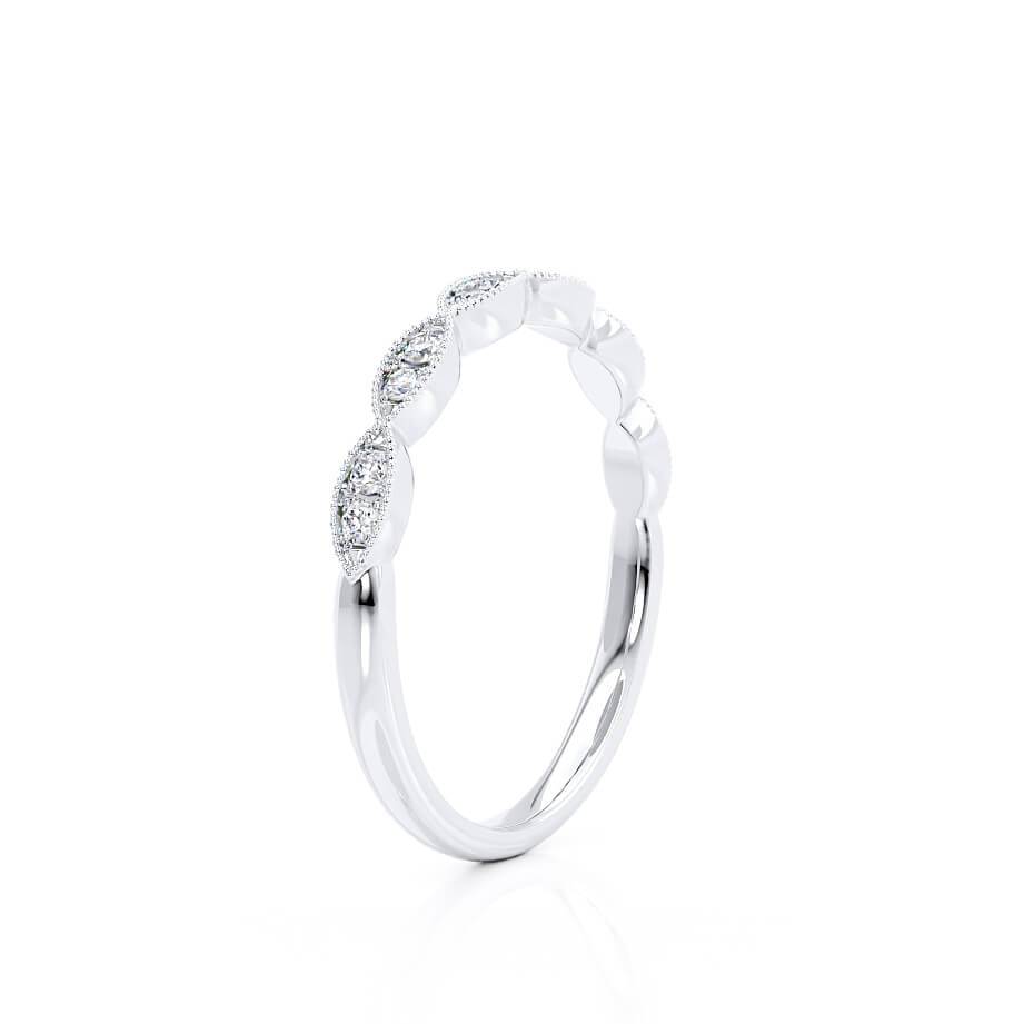 LYRA — Marquise Milgrain Eternity Wedding Band in 18k White Gold