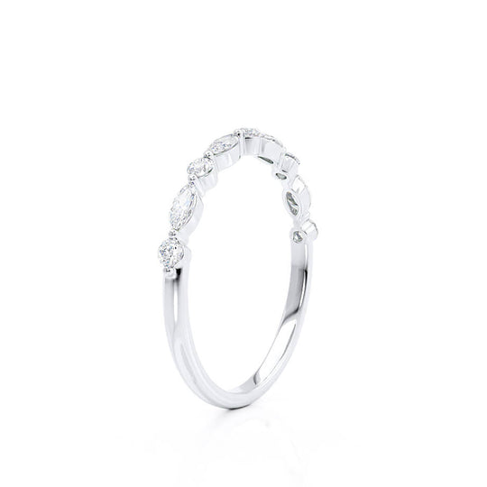 ANDROMEDA — Scatter Marquise & Round Diamond Eternity Wedding Band in 950 Platinum