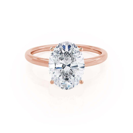 ORCHID - Oval Lab Diamond 18k Rose Gold Petite Solitaire