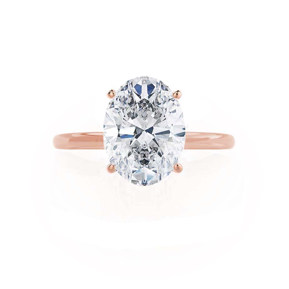 ORCHID - Oval Lab Diamond 18k Rose Gold Petite Solitaire