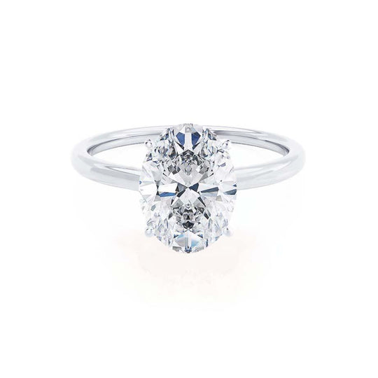 ORCHID - Oval Lab Diamond 18k White Gold Petite Solitaire