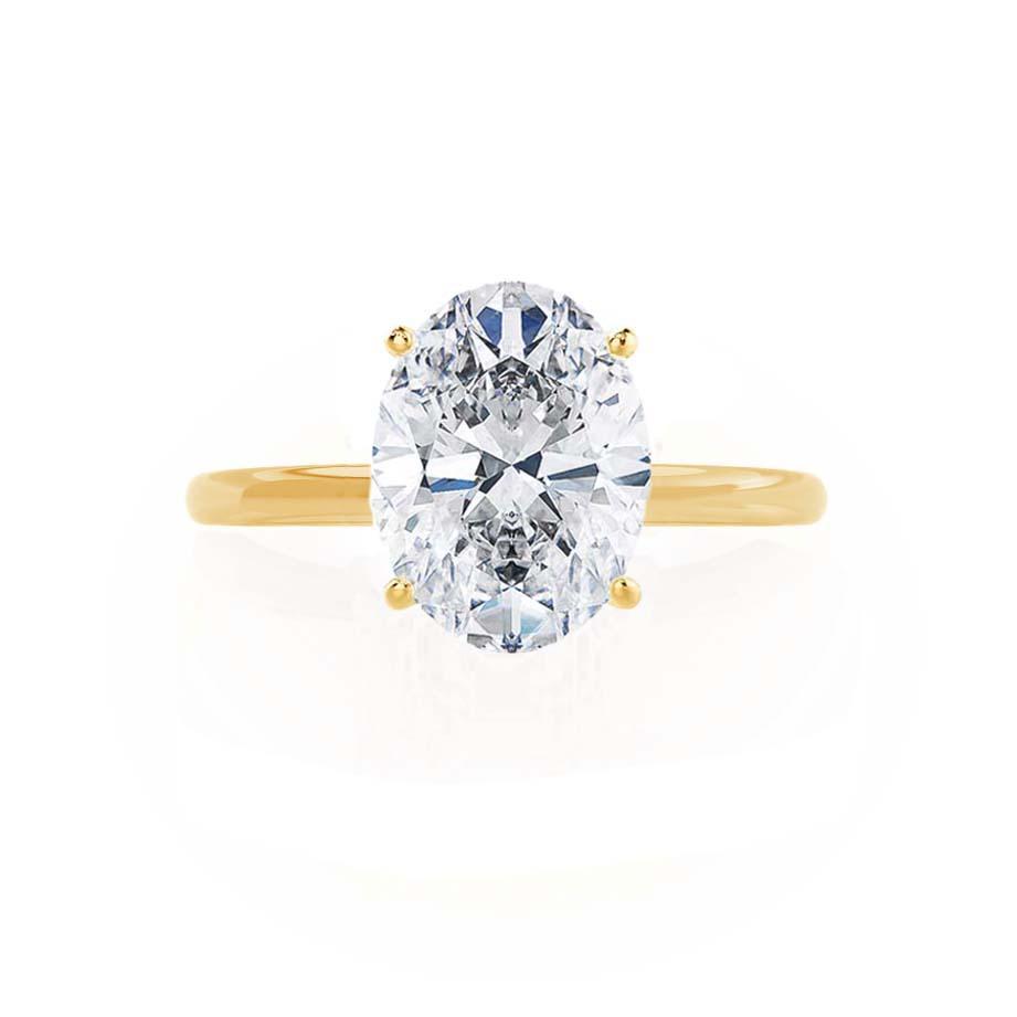 ORCHID - Oval Lab Diamond 18k Yellow Gold Petite Solitaire