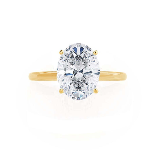 ORCHID - Oval Lab Diamond 18k Yellow Gold Petite Solitaire