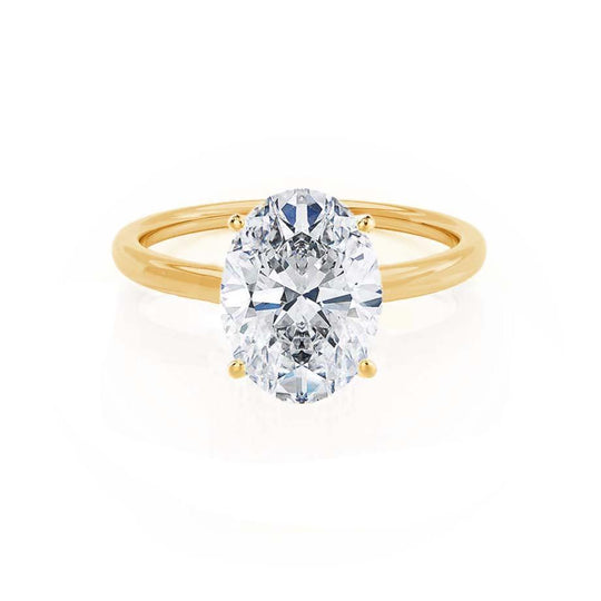 ORCHID - Oval Lab Diamond 18k Yellow Gold Petite Solitaire