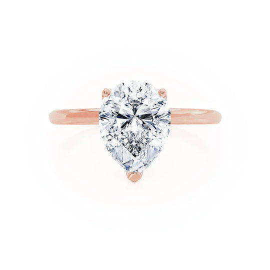 ORCHID- Pear Lab Diamond 18k Rose Gold Petite Solitaire