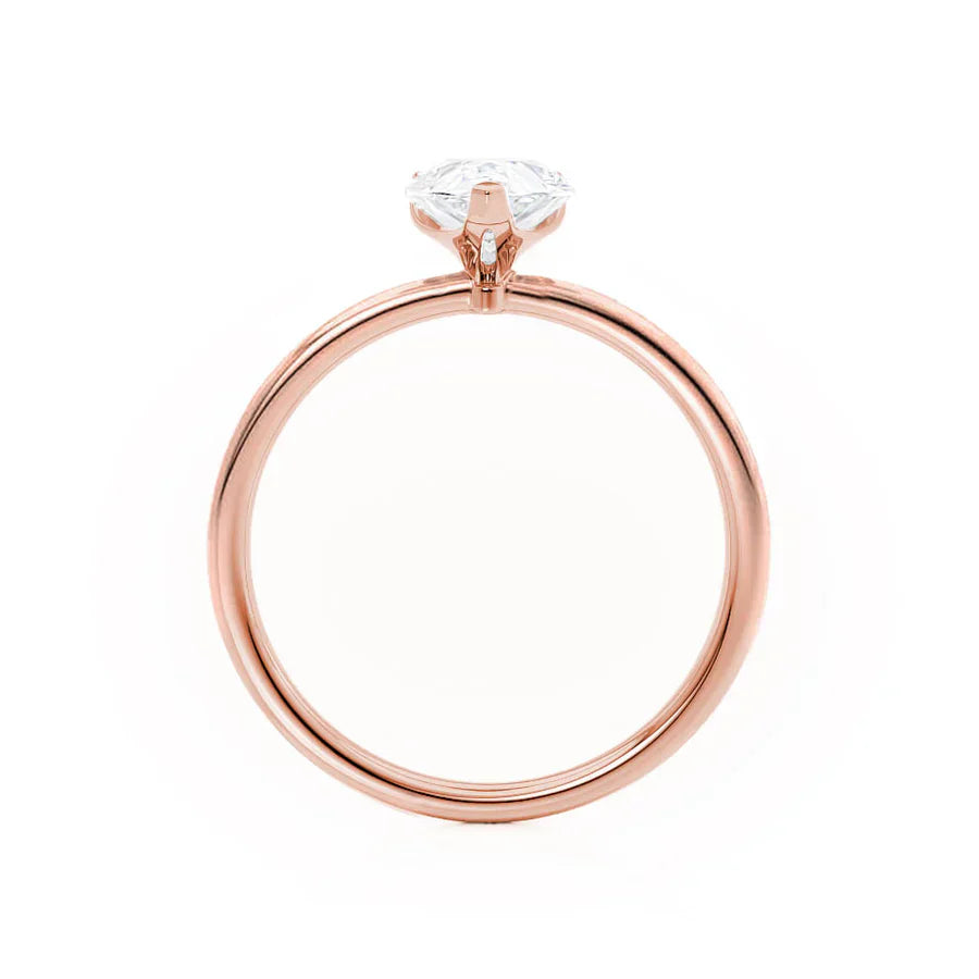 ORCHID- Pear Lab Diamond 18k Rose Gold Petite Solitaire