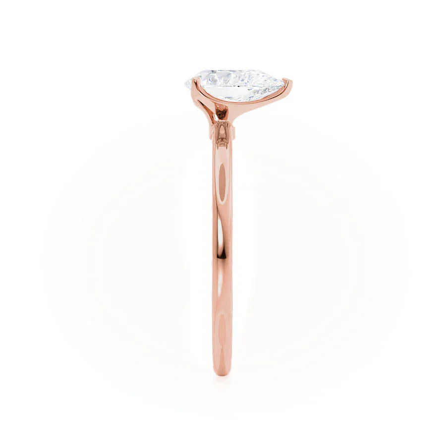 ORCHID- Pear Lab Diamond 18k Rose Gold Petite Solitaire