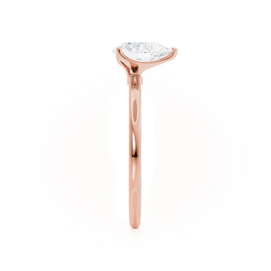 ORCHID- Pear Lab Diamond 18k Rose Gold Petite Solitaire