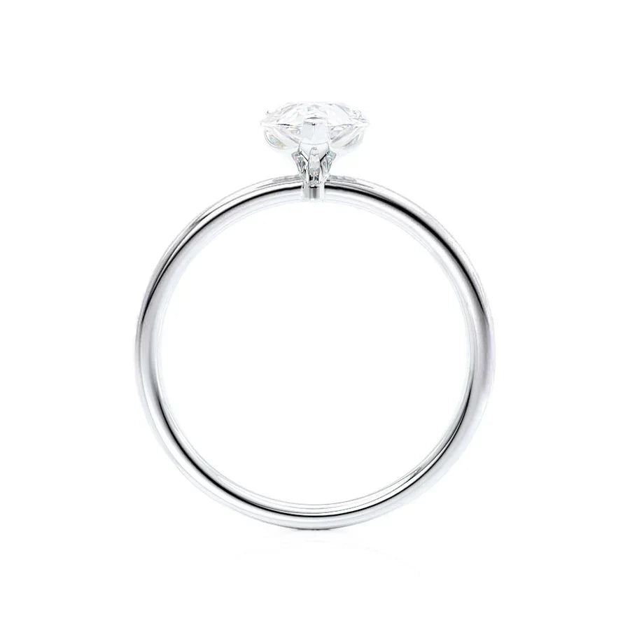 ORCHID - Pear Lab Diamond 18k White Gold Petite Solitaire