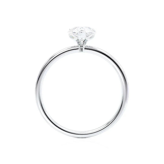 ORCHID - Pear Lab Diamond 18k White Gold Petite Solitaire