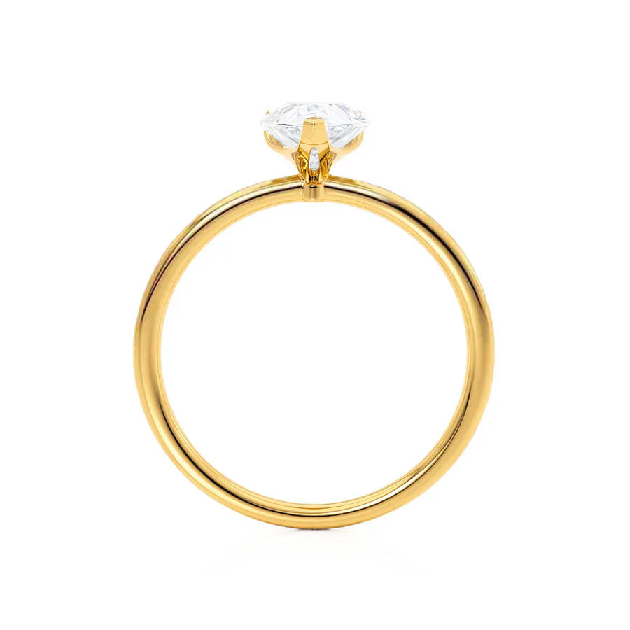 ORCHID - Pear Lab Diamond 18k Yellow Gold Petite Solitaire