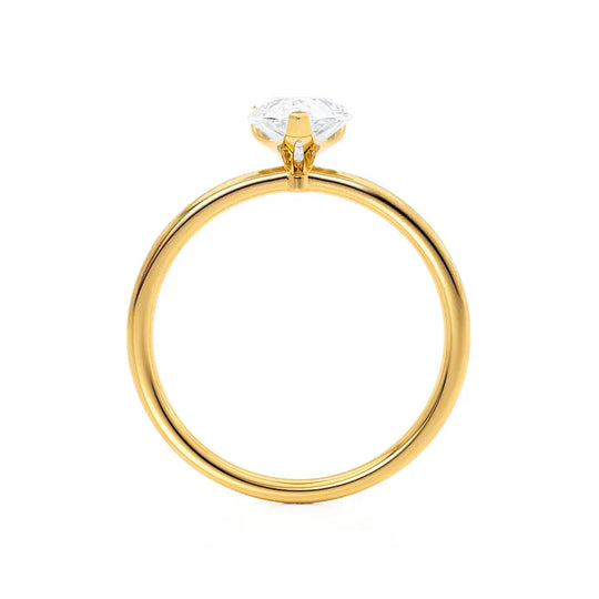 ORCHID - Pear Lab Diamond 18k Yellow Gold Petite Solitaire