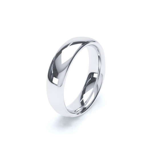 ATLAS — Oval Profile Wedding Band in 18k White Gold