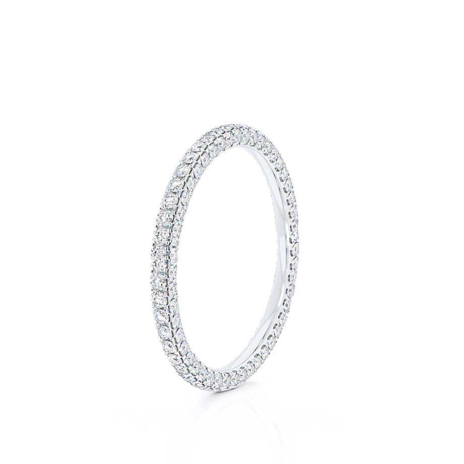 AURORA — Triple Micro Pavé Eternity Wedding Band in 950 Platinum