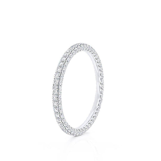 AURORA — Triple Micro Pavé Eternity Wedding Band in 950 Platinum