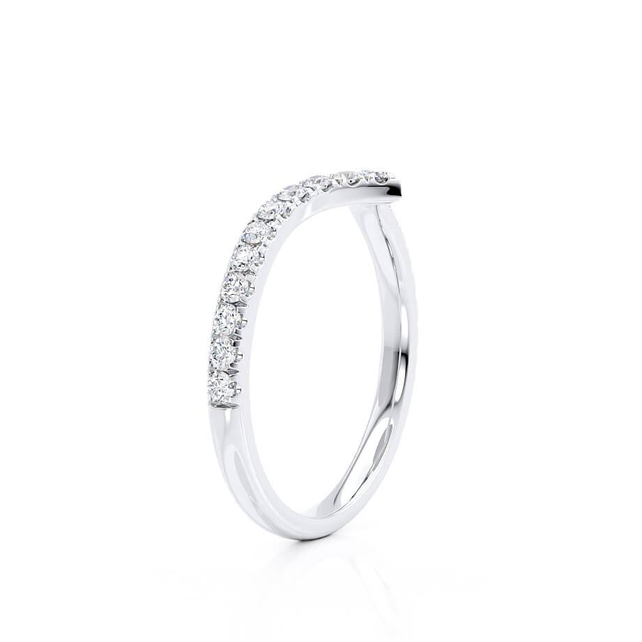 VEGA — Wishbone Pavé Eternity Wedding Band in 18k White Gold