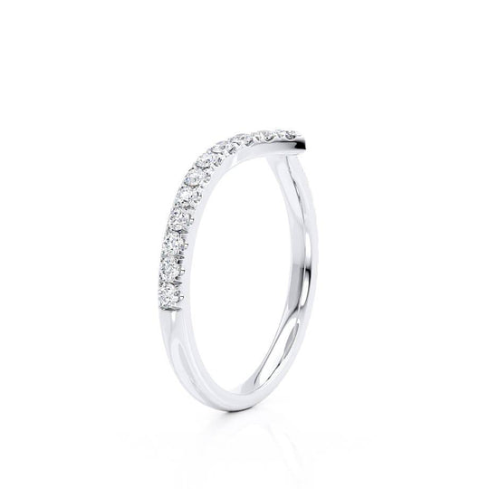 VEGA — Wishbone Pavé Eternity Wedding Band in 18k White Gold