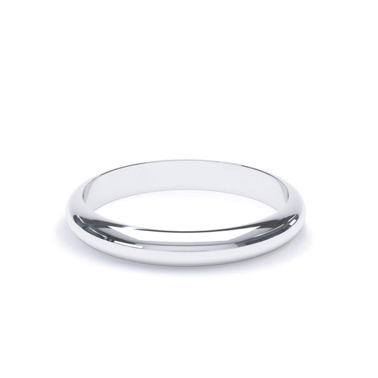 ARCTURUS — D Shape Wedding Band in 18k White Gold
